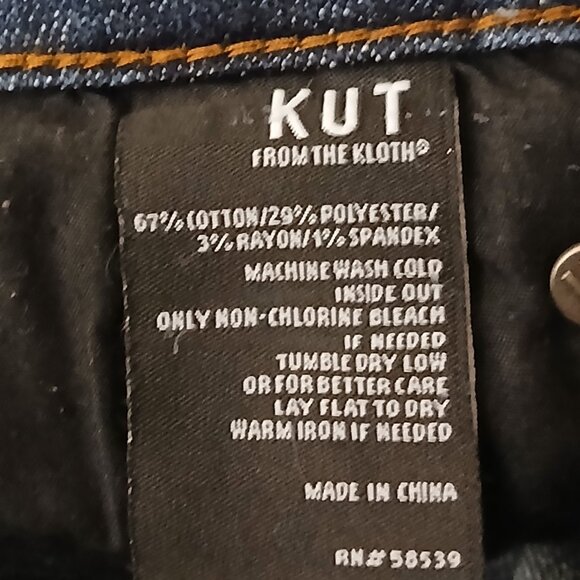 Kut From The Kloth Jeans Size 4 Crop Capri Low Rise Dark Blue Denim Stretch - Picture 9 of 9